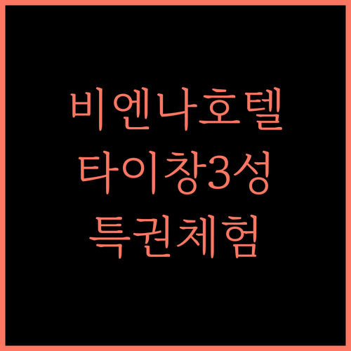 비엔나 인터내셔널 호텔, 타이창에서 누리는 3성급의 특권!