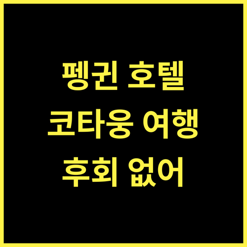 펭귄 호텔 가성비 최고 코타웅 여행, 후회 없는 선택! 코타웅 가성비호텔 미얀마