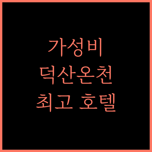 예산 T 온천 호텔 가성비 최고! 덕산 온천 여행의 특별한 선택
