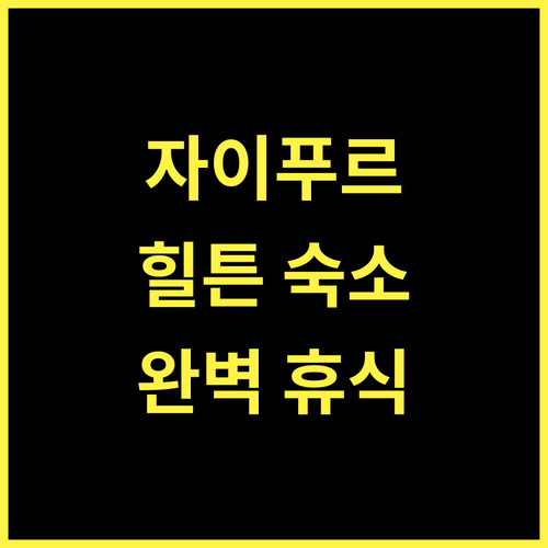 더블트리 바이 힐튼 자이푸르 아메르 호텔 추천 완벽한 휴식