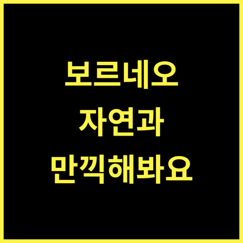 보르네오 내추럴 리조트, 최고의 자연 경험을 선사합니다!