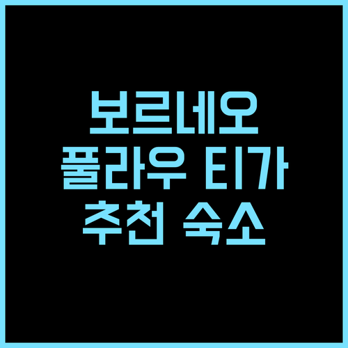 보르네오 이글 리조트 특별한 경험을 선사하는 풀라우 티가 추천 숙소 후기